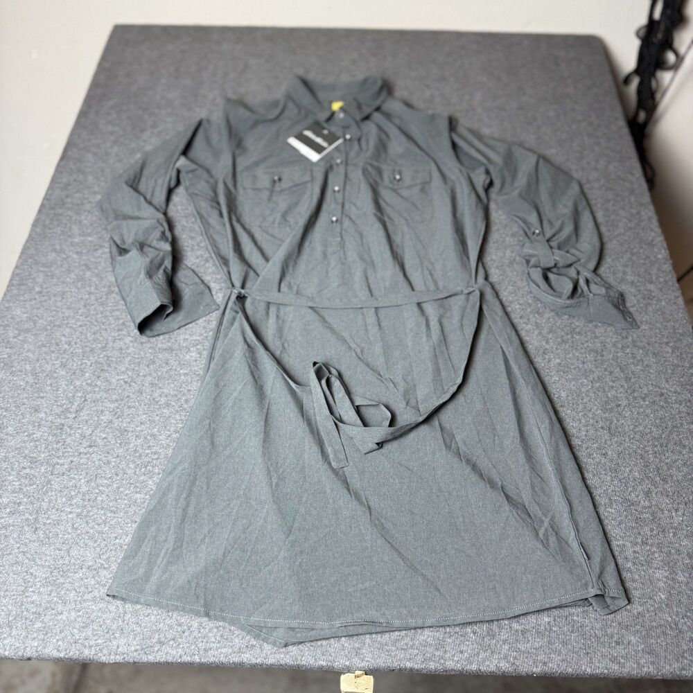 Eddie Bauer Travex Women's DEPARTURE LS SHIRT DR DKSMKHTH Gray XL NWT 0889